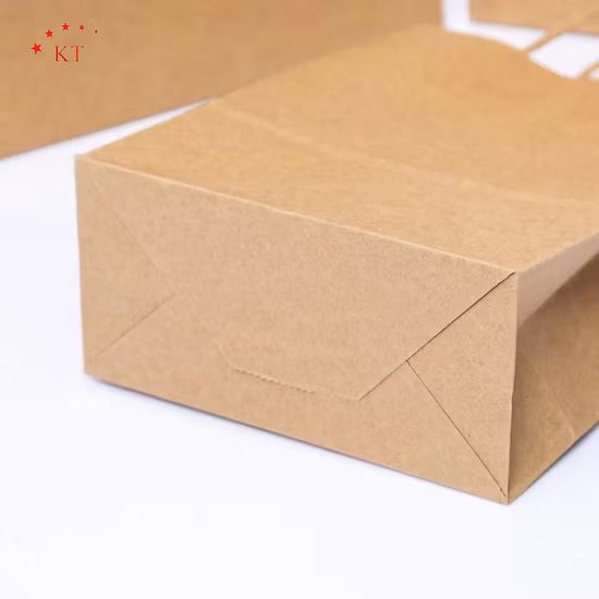 FSC Biodegradable Packing Reusable Food Rice Gift Garbage Promotional Shopping Cat Litter Pet Food White Brown Kraft Paper Handle Packaging Paper Bag