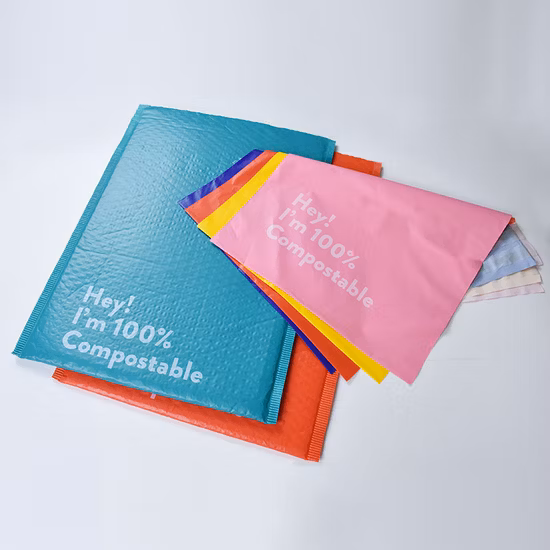 Logo privé personnalisé adhésif fort vêtements biodégradables Poly Mailer emballage sacs d'expédition en plastique pour vêtements